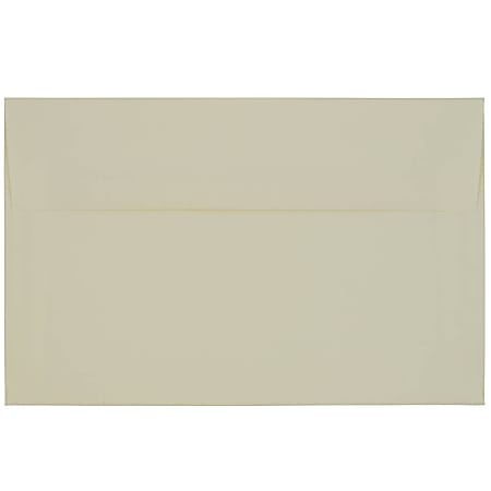JAM Paper® Booklet Invitation Envelopes, A10, Gummed Seal, Strathmore Natural White, Pack Of 25