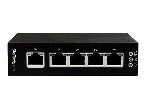 StarTech.com 5 Port Unmanaged Industrial Gigabit Ethernet Switch - DIN Rail / Wall-Mountable - Network up to 5 Ethernet devices through a rugged industrial Gigabit Ethernet switch - 5 Port Unmanaged Industrial Gigabit Ethernet Switch
