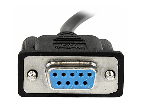StarTech.com 1m Black DB9 RS232 Serial Null Modem Cable F/F - DB9 Female to Female - 9 pin RS232 Null Modem Cable - SCNM9FF1MBK