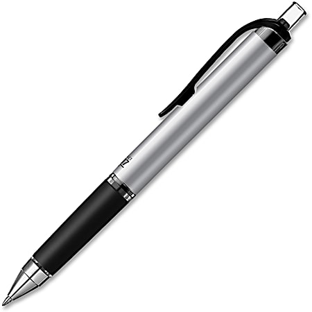uniball™ 207 Impact Retractable Gel Pen, Bold Point, 1.0 mm, Black/Silver Barrel, Red Ink