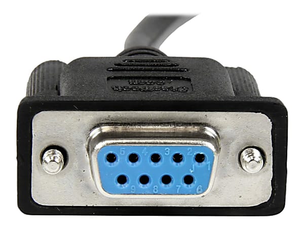 StarTech.com 2m Black DB9 RS232 Serial Null Modem Cable F/F - DB9 Female to Female - 9 pin RS232 Null Modem Cable - SCNM9FF2MBK