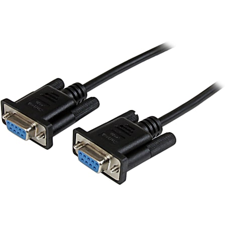 StarTech.com 2m Black DB9 RS232 Serial Null Modem Cable F/F - DB9 Female to Female - 9 pin RS232 Null Modem Cable - SCNM9FF2MBK