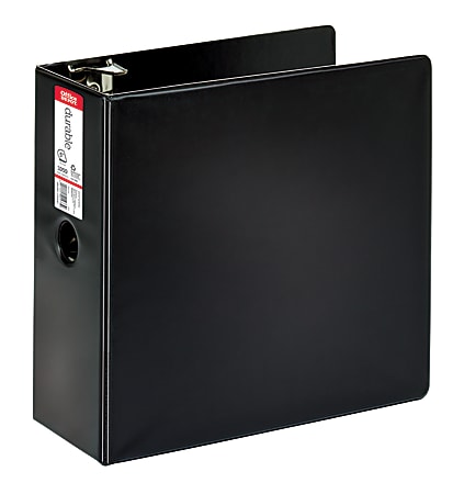 Office Depot® Brand Durable 3-Ring Binder, 5" D-Rings, 65% Recycled, Black