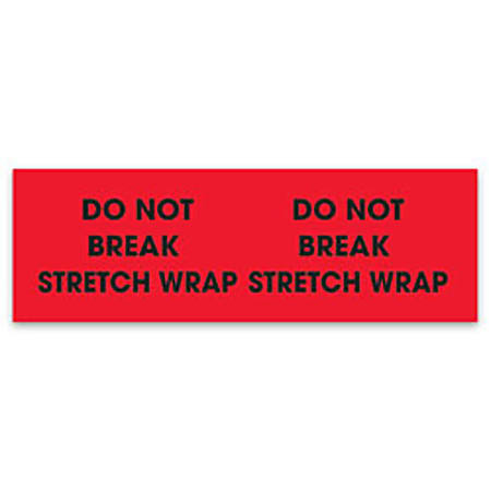 Tape Logic® Preprinted Pallet Protection Labels, DL3111, 10" x 3", Corner™Style, "Do Not Break Stretch Wrap," Fluorescent Red, Roll Of 500