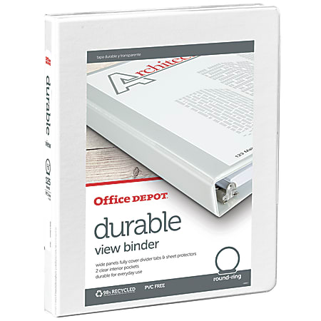 Office Depot® Brand Durable View 3-Ring Binder, 1/2"
