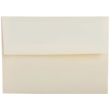 JAM Paper® Booklet Invitation Envelopes, A2, Gummed Seal, 30% Recycled, Strathmore Natural White, Pack Of 25