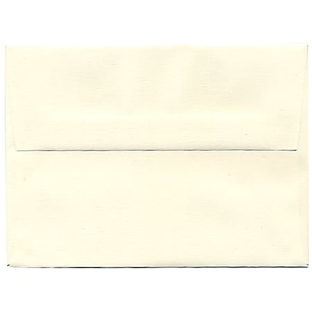 JAM Paper® Booklet Invitation Envelopes, A6, Gummed Seal, Via Linen, 30% Recycled, Natural White, Pack Of 25