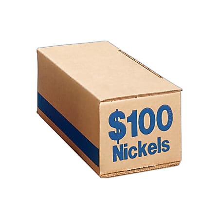 PM™ Company Coin Boxes, Nickels, $100.00, Bundle Of 50