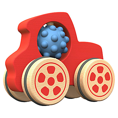 BeginAgain Toys Nubble Rumblers Wooden Truck Toy - Skill Learning: Sensory Perception, Imagination, Fine Motor, Gross Motor - 18 Month & Up