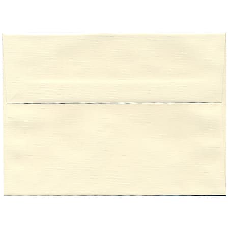 JAM Paper® Booklet Invitation Envelopes, A7, Gummed Seal, 30% Recycled, Strathmore Natural White, Pack Of 25