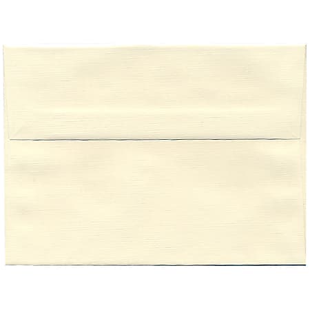 JAM Paper® Booklet Invitation Envelopes, A7, Gummed Seal, 30% Recycled, Strathmore Natural White, Pack Of 25