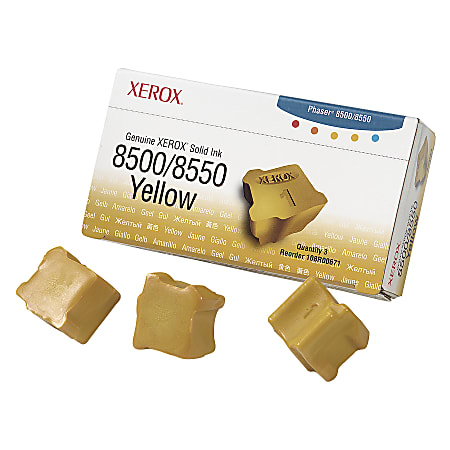Xerox® 8500 Phaser Yellow Solid Ink, Pack Of 3, 108R00671