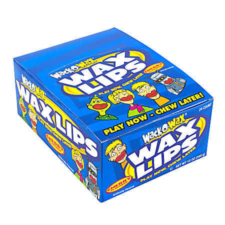 Wack-O-Wax, Wax Lips, Cherry, Play Now Chew Later Candy, .5 oz (3 Count)