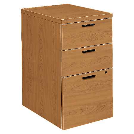 HON® 10500 22-3/4"D Vertical 3-Drawer Mobile Box/Box/File Pedestal Cabinet, Harvest Cherry