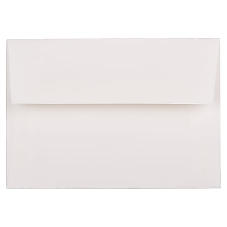 JAM Paper® Booklet Envelopes (Strathmore Paper), #4 Bar (A1), Gummed Seal, Strathmore Bright White Wove, Pack Of 25