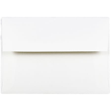 JAM Paper® Booklet Invitation Envelopes, A6, Gummed Seal, Strathmore, Bright White Wove, Pack Of 25
