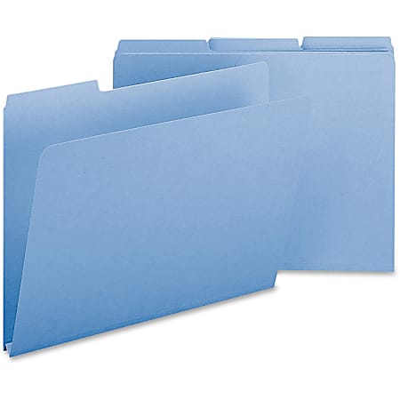 Smead® Expanding File Folders, 1" Expansion, Letter Size, 1/3 Cut, 100% Recycled, Blue, Box Of 25