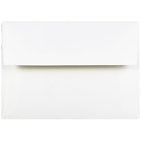 JAM Paper® Booklet Invitation Envelopes, A7, Gummed Seal, Wove Finish, Strathmore Bright White, Pack Of 25