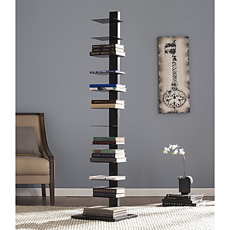 SEI Furniture Spine Tower Shelf, 65 1/4"H x 15 3/4"W x 16"D, Black