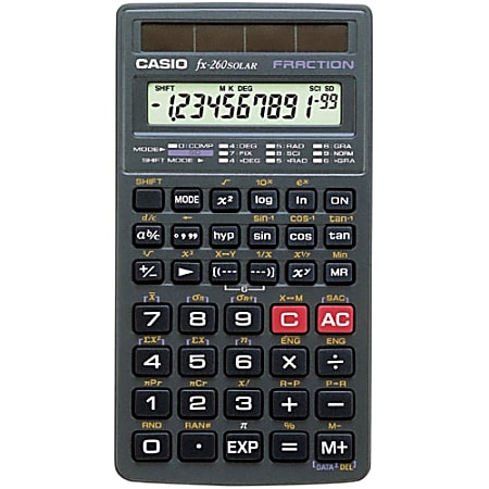 Casio FX-260Solar Scientific Calculator - Sign Change, Auto Power Off, Protective Hard Shell Cover, Slide-on Hard Case - Solar Powered - 5.2" x 5.3" x 6"