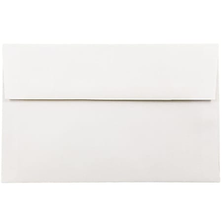 JAM Paper® Booklet Invitation Envelopes, A10, Gummed Seal, Strathmore Bright White, Pack Of 25