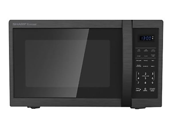 Sharp Carousel 1.4 Cu Ft Countertop Microwave Oven Black Stainless
