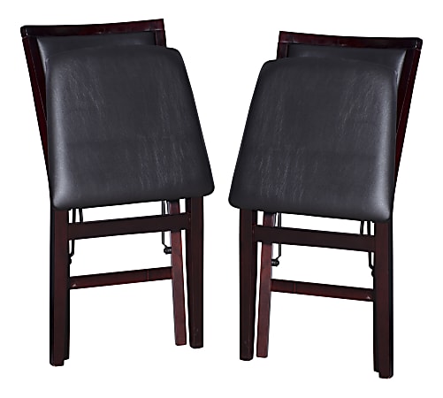 Black leather folding hotsell chairs