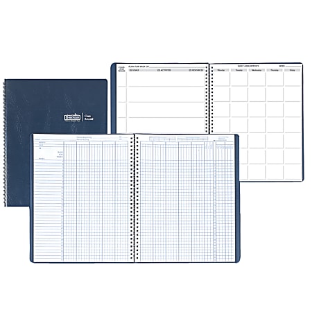 House Of Doolittle Combination Lesson Planner And Class Record Books, 100% Recycled, FSC Certified, Blue, Pack Of 2