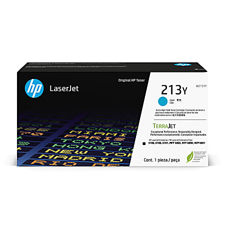 HP 213Y Cyan Extra-High Yield LaserJet Toner Cartridge, W2131Y