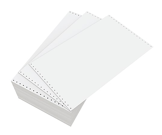 9 1/2 x 11 20# Blank Regular Perforation Continuous Computer Paper, 2700  sheets