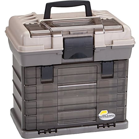 Plano Molding 1374 Fishing Tackle Box, 12 3/5"H x 16 1/2"W x 17 3/10"D, Black