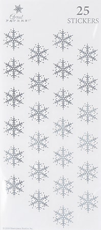 Great Papers! Holiday Foil Seals, 1", Silver Foil, Silver Flakes, Pack Of 50