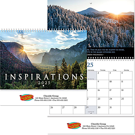 Custom Full-Color 13 Month Spiral Wall Calendar, Inspiration
