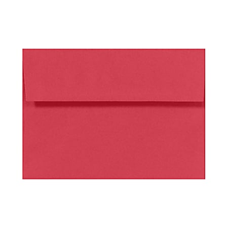 LUX Invitation Envelopes, A7, Gummed Seal, Holiday Red, Pack Of 50