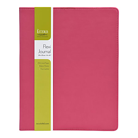 Eccolo Flexi Journal, 8" x 10", 256 Pages, Pink/Turquoise