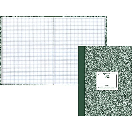 Rediform Lab Marble Composition Notebook, 7 7/8" x 10 1/8", Quadrille-Ruled, 192 Pages (96 Sheets), Green/White