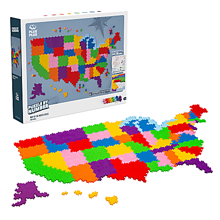 Plus-Plus Puzzle By Number 1400-Piece Map Of the United States