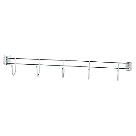 Alera Hook Bars For Wire Shelving, 5 Hooks, 24"D, Silver, Set Of 2 Bars