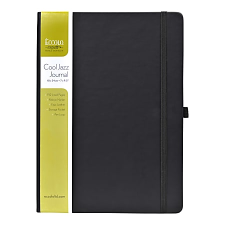 Eccolo™ Cool Jazz Journal, 7" x 9.5", Lined, 192 Pages, Black