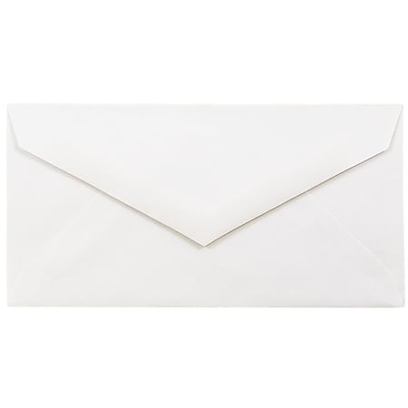 JAM Paper® Booklet Envelopes, #7 3/4 Monarch, V-Flap, Gummed Seal, Strathmore Bright White, Pack Of 25