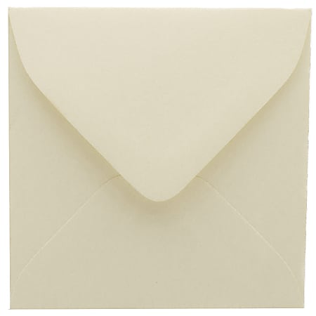 JAM Paper® Strathmore Invitation Envelopes,  3 1/8" x 3 1/8", Gummed Seal, Natural White, Pack Of 25