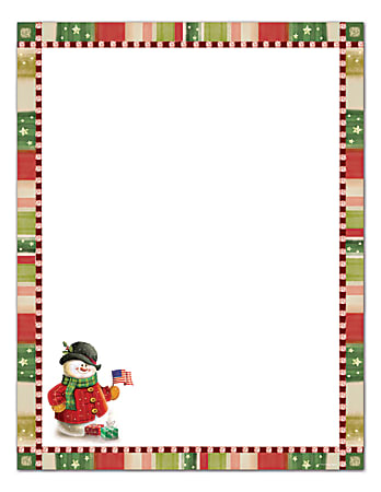 Great Papers! Patriotic Snowman Letterhead, 80 Ct