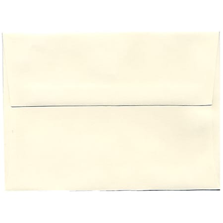 JAM Paper® Booklet Invitation Envelopes, A6, Gummed Seal, Strathmore, Natural White Wove, Pack Of 25