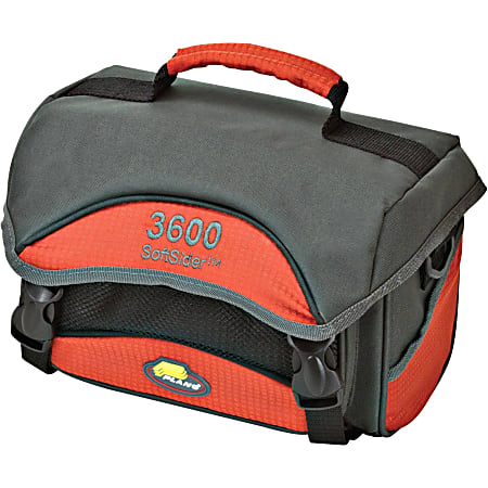 Plano Molding Softsider 3600 Tackle Bag, 6 1/2" x 8 5/16" x 12 7/16", Gray/Orange