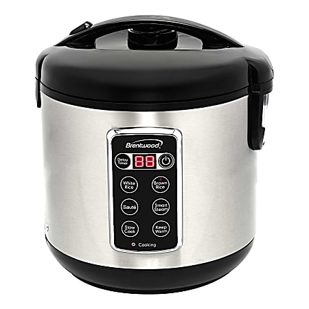 Brentwood® RC-5110DS 7-Function Electric Smart Multi-Cooker, 10-Cup, Silver & Black