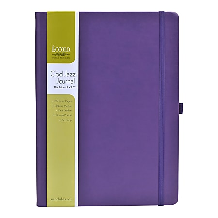 Eccolo™ Cool Jazz Journal, 8" x 10", Lined, 192 Pages, Assorted Colors