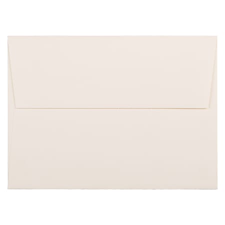 JAM Paper® Booklet Invitation Envelopes, A7, Gummed Seal, Wove Finish, Strathmore Natural White, Pack Of 25