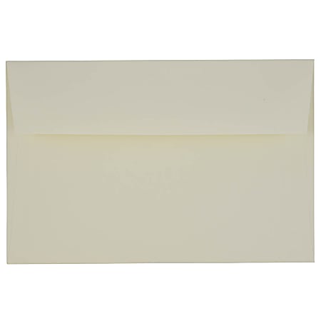 JAM Paper® Booklet Invitation Envelopes, A9, Gummed Seal, Strathmore Natural White, Pack Of 25