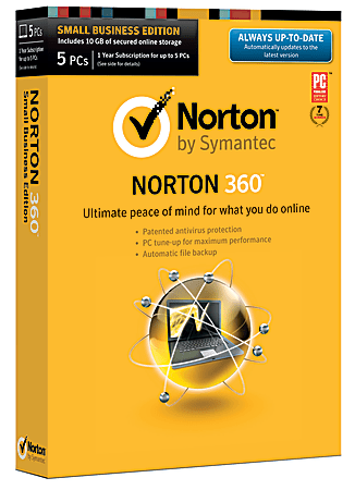 Norton 360™ 1-Year Subscription, For 5 PCs, Traditional Disc