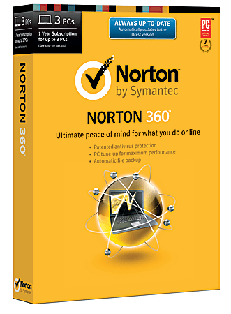 Norton 360™ 1-Year Subscription, For 3 PCs, Traditional Disc
